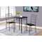 Monarch Specialties Dining Set - 3Pcs Set / Black Metal And Top I 1013 - alternate 3